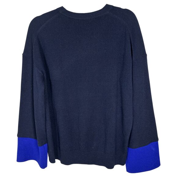 Theory Slouchy Crew Charmant Bell Sleeve Cashmere Wool Sweater Women's Large - Picture 5 of 6